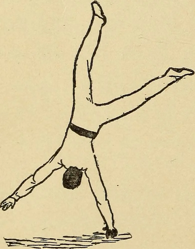 An illustration from How to, a book of tumbling, tricks, pyramids and games;, 1899, leaf 51