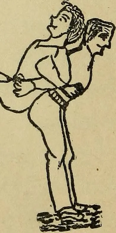 An illustration from How to, a book of tumbling, tricks, pyramids and games;, 1899, leaf 53