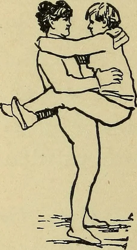 An illustration from How to, a book of tumbling, tricks, pyramids and games;, 1899, leaf 61