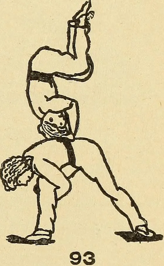 An illustration from How to, a book of tumbling, tricks, pyramids and games;, 1899, leaf 62
