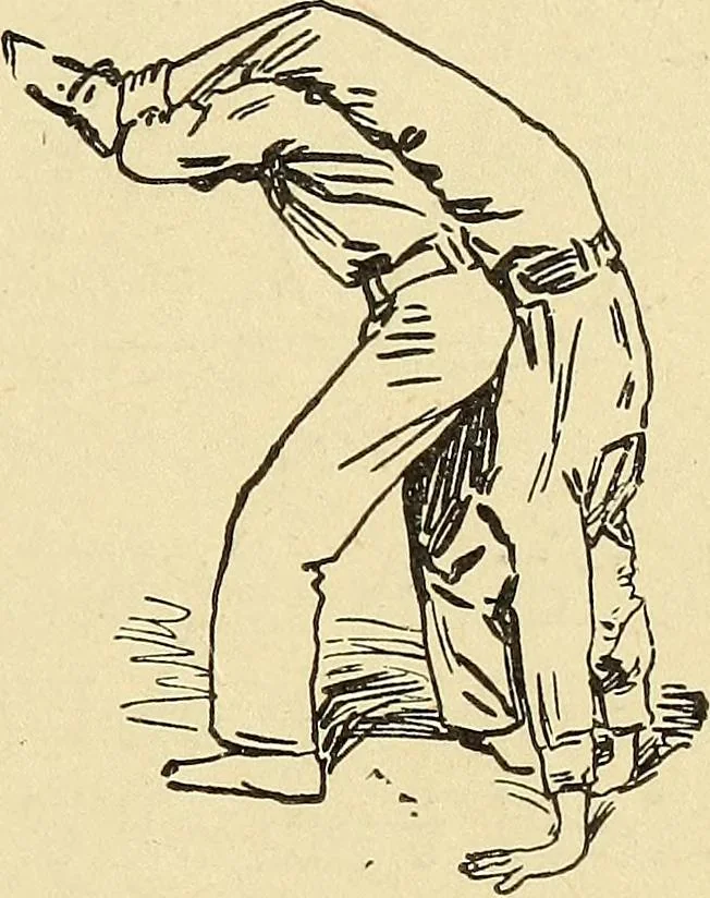 An illustration from How to, a book of tumbling, tricks, pyramids and games;, 1899, leaf 66