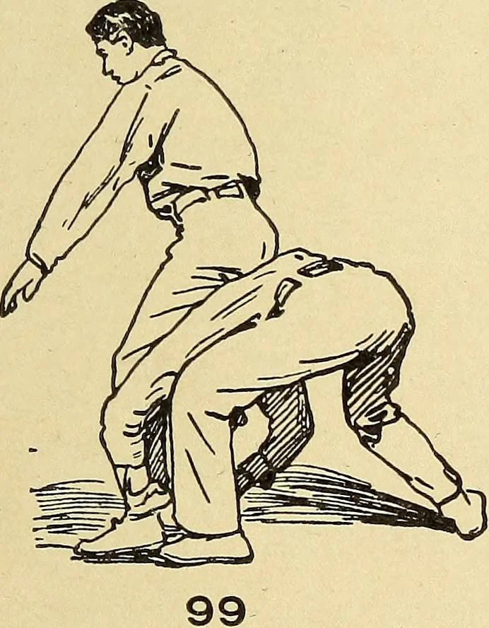 An illustration from How to, a book of tumbling, tricks, pyramids and games;, 1899, leaf 66