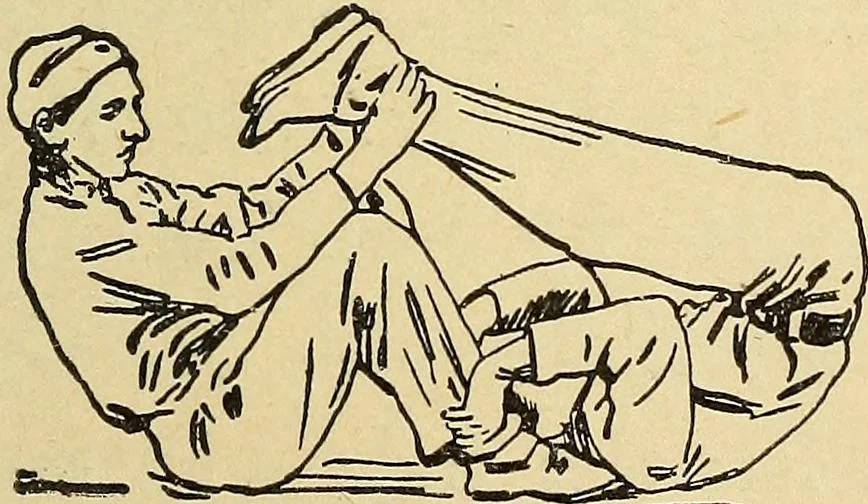 An illustration from How to, a book of tumbling, tricks, pyramids and games;, 1899, leaf 72