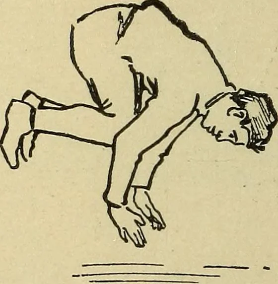 An illustration from How to, a book of tumbling, tricks, pyramids and games;, 1899, leaf 73