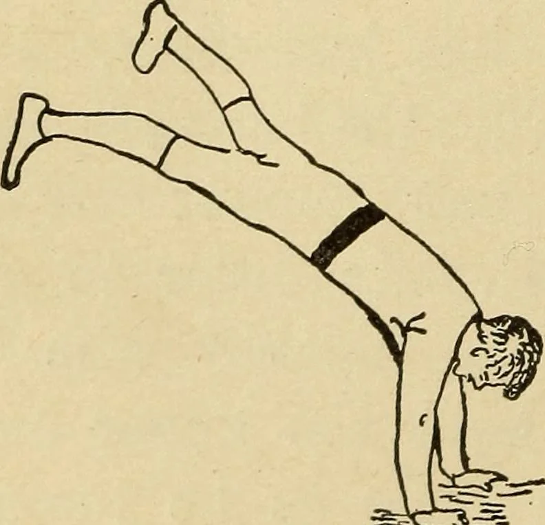 An illustration from How to, a book of tumbling, tricks, pyramids and games;, 1899, leaf 73