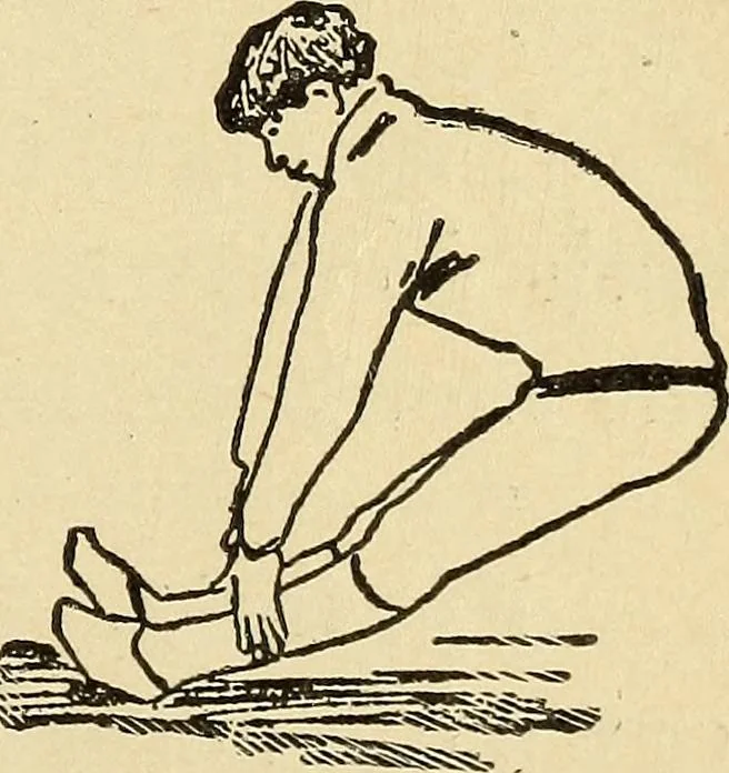 An illustration from How to, a book of tumbling, tricks, pyramids and games;, 1899, leaf 74