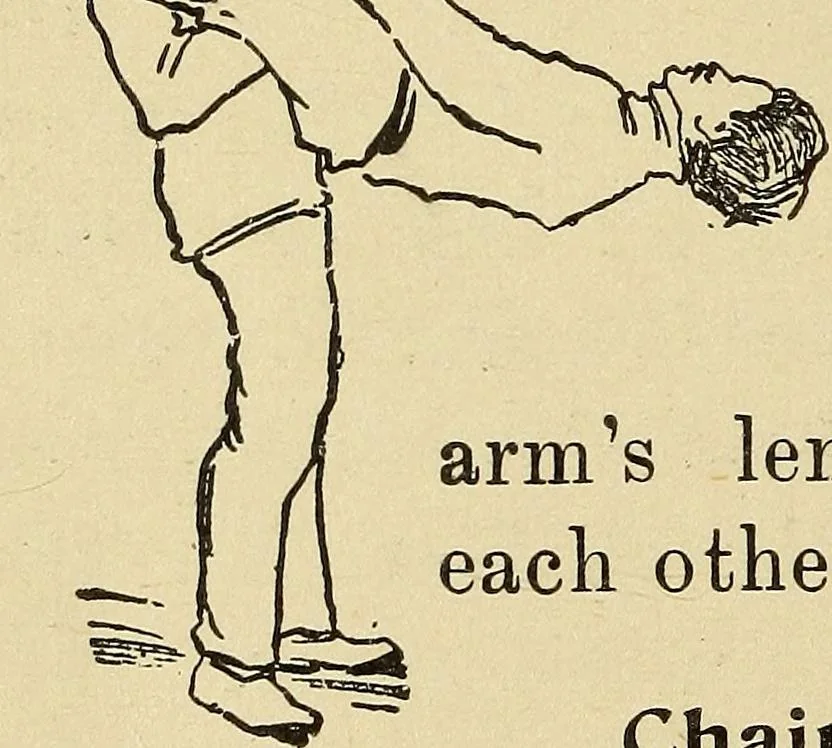 An illustration from How to, a book of tumbling, tricks, pyramids and games;, 1899, leaf 85
