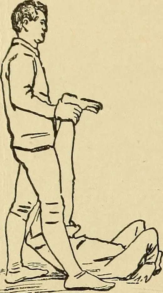 An illustration from How to, a book of tumbling, tricks, pyramids and games;, 1899, leaf 87