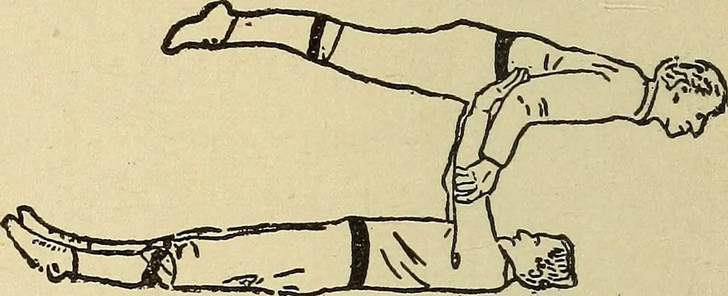An illustration from How to, a book of tumbling, tricks, pyramids and games;, 1899, leaf 89