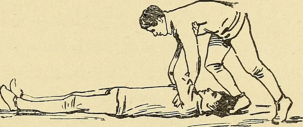 An illustration from How to, a book of tumbling, tricks, pyramids and games;, 1899, leaf 98