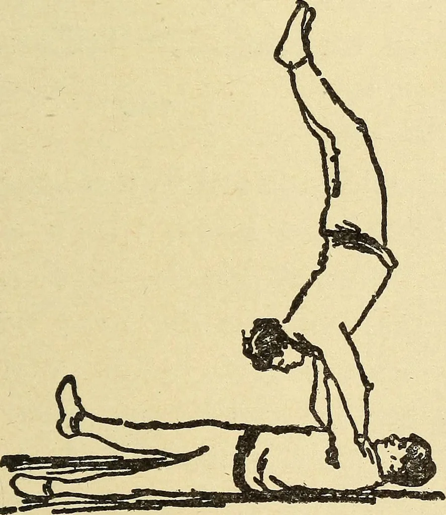An illustration from How to, a book of tumbling, tricks, pyramids and games;, 1899, leaf 98