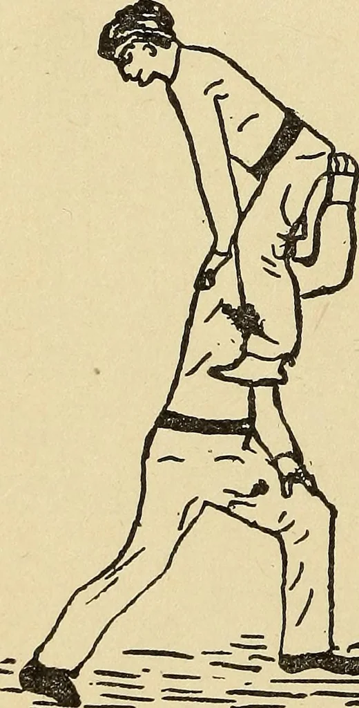 An illustration from How to, a book of tumbling, tricks, pyramids and games;, 1899, leaf 99