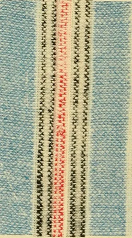 An illustration from How to figure out and arrange pattern work for weaving colored fabrics : explained and illustrated, together with other simple rules and calculations pertaining to weaving departments, 1915, leaf 35