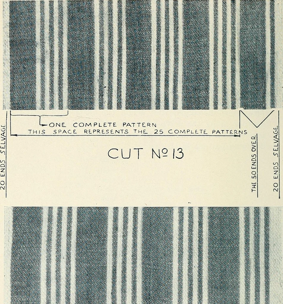 An illustration from How to figure out and arrange pattern work for weaving colored fabrics, explained and illustrated, together with other simple rules and calculations pertaining to weaving departments, 1915, leaf 47