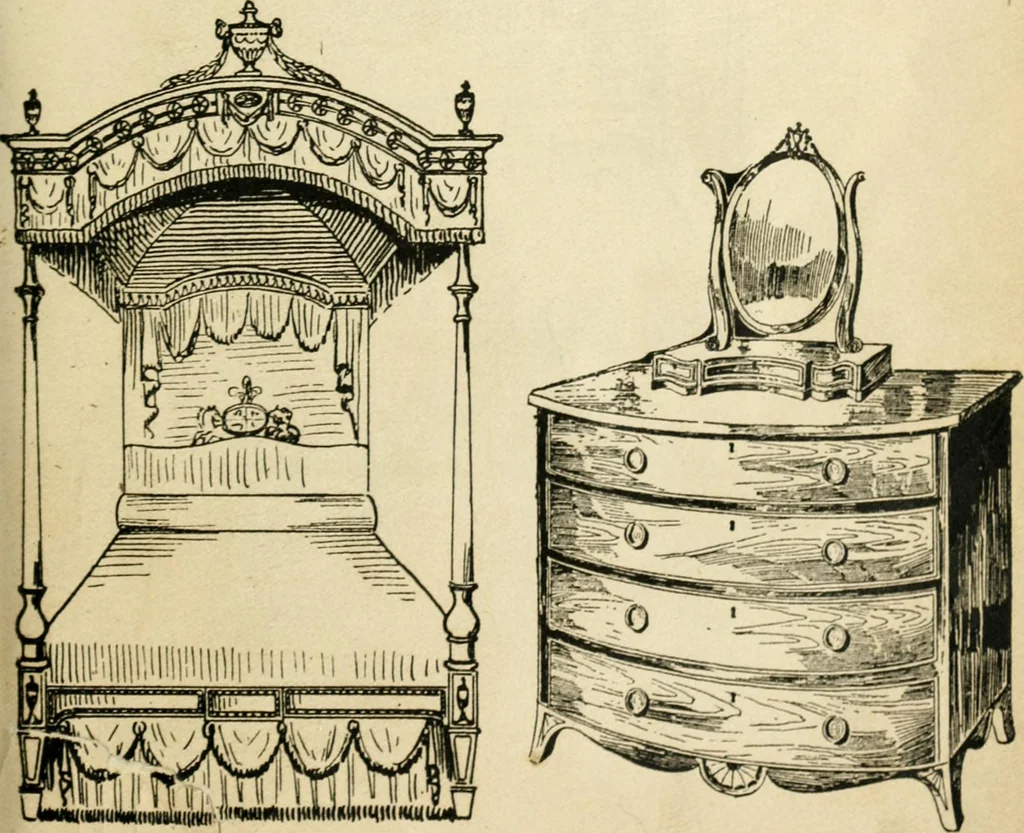 An illustration from How to know period styles in furniture; a brief history of furniture from the days of ancient Egypt to the present time, illustrated with over 300 typical examples and a brief description of each period, 1913, leaf 106