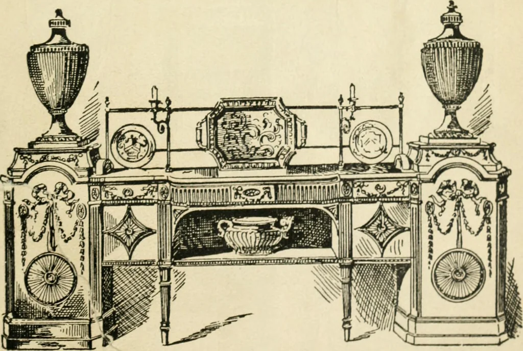 An illustration from How to know period styles in furniture; a brief history of furniture from the days of ancient Egypt to the present time, illustrated with over 300 typical examples and a brief description of each period, 1913, leaf 108