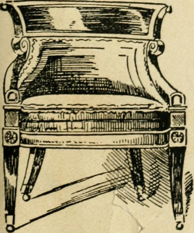 An illustration from How to know period styles in furniture; a brief history of furniture from the days of ancient Egypt to the present time, illustrated with over 300 typical examples and a brief description of each period, 1913, leaf 110