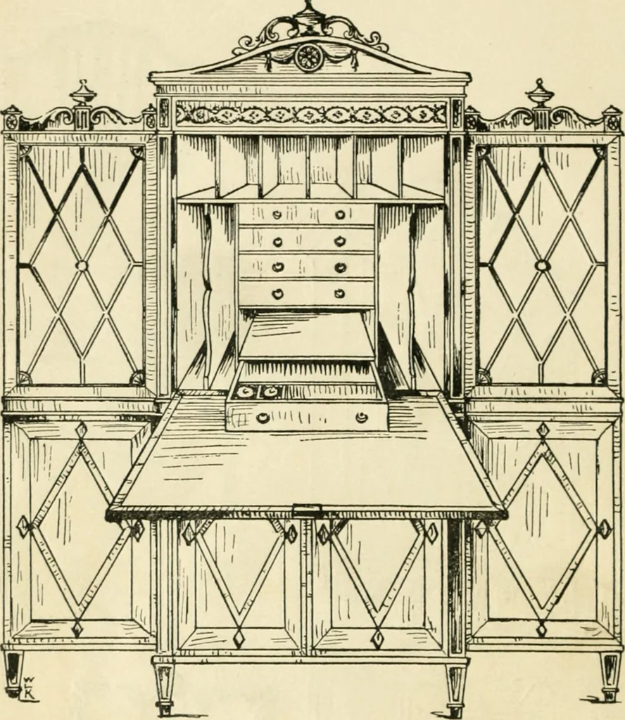 An illustration from How to know period styles in furniture; a brief history of furniture from the days of ancient Egypt to the present time, illustrated with over 300 typical examples and a brief description of each period, 1913, leaf 115
