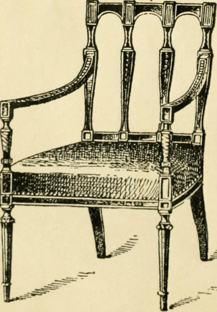 An illustration from How to know period styles in furniture; a brief history of furniture from the days of ancient Egypt to the present time, illustrated with over 300 typical examples and a brief description of each period, 1913, leaf 117