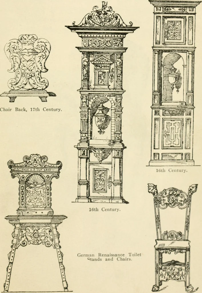 An illustration from How to know period styles in furniture; a brief history of furniture from the days of ancient Egypt to the present time, illustrated with over 300 typical examples and a brief description of each period, 1913, leaf 120