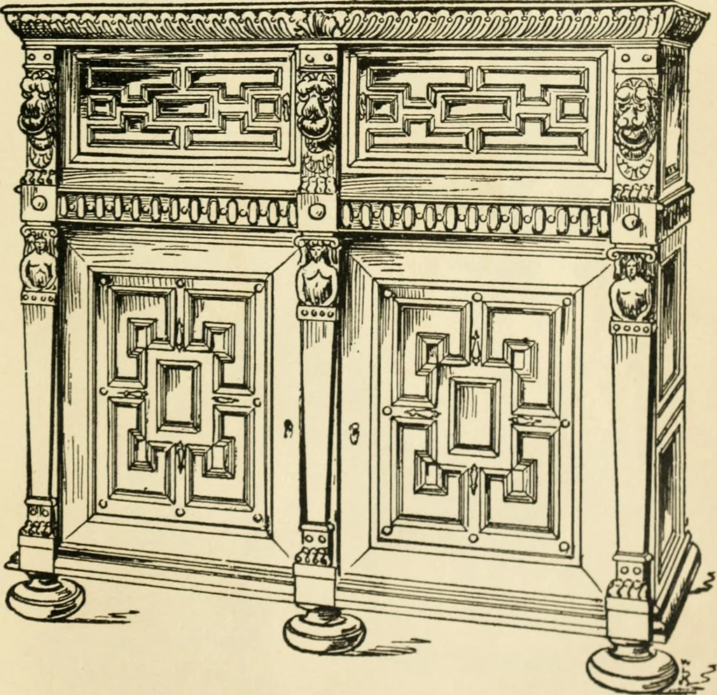An illustration from How to know period styles in furniture; a brief history of furniture from the days of ancient Egypt to the present time, illustrated with over 300 typical examples and a brief description of each period, 1913, leaf 122