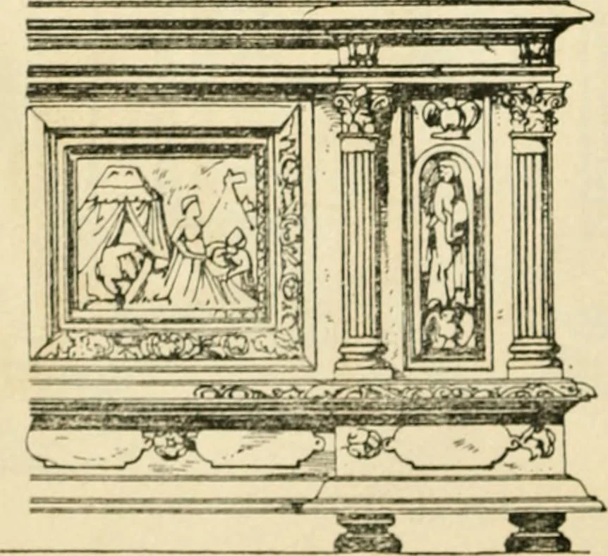 An illustration from How to know period styles in furniture; a brief history of furniture from the days of ancient Egypt to the present time, illustrated with over 300 typical examples and a brief description of each period, 1913, leaf 123