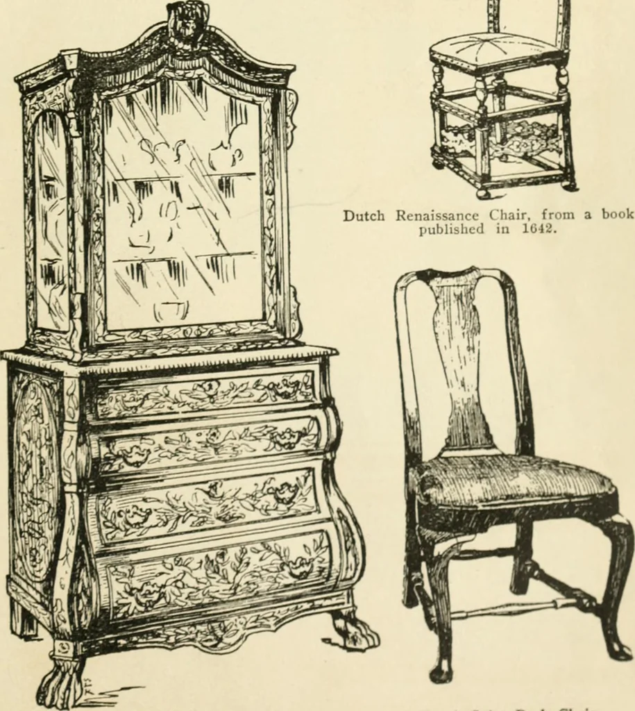 An illustration from How to know period styles in furniture; a brief history of furniture from the days of ancient Egypt to the present time, illustrated with over 300 typical examples and a brief description of each period, 1913, leaf 124