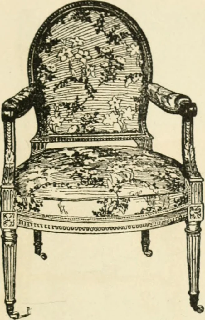 An illustration from How to know period styles in furniture; a brief history of furniture from the days of ancient Egypt to the present time, illustrated with over 300 typical examples and a brief description of each period, 1913, leaf 132