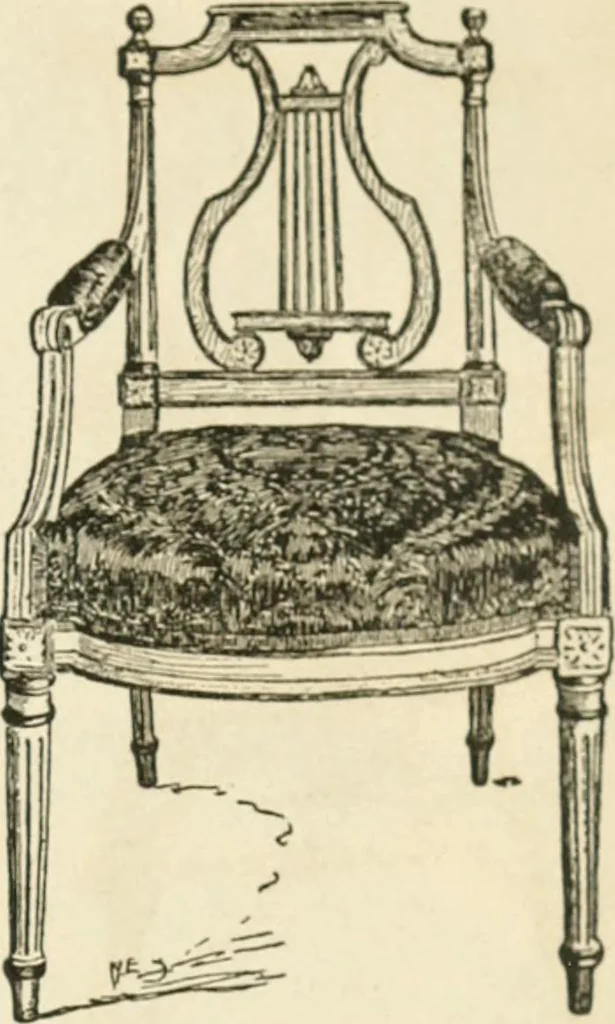 An illustration from How to know period styles in furniture; a brief history of furniture from the days of ancient Egypt to the present time, illustrated with over 300 typical examples and a brief description of each period, 1913, leaf 132
