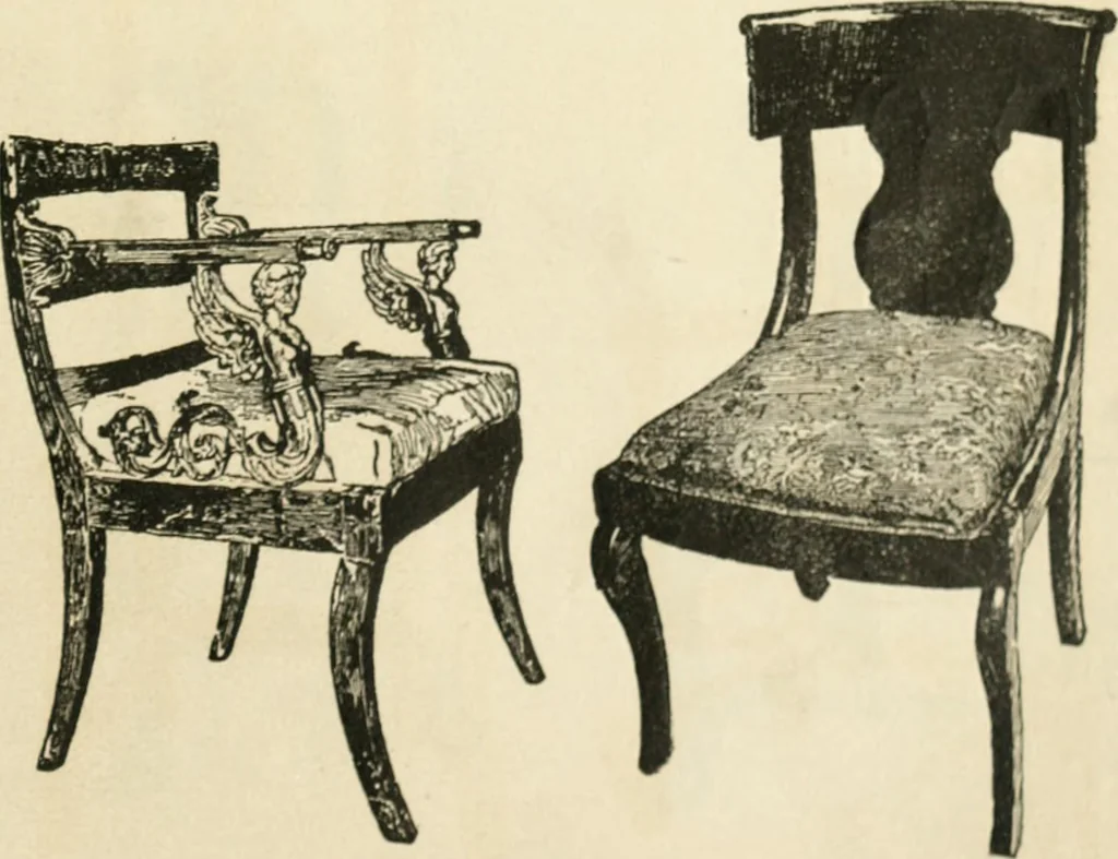 An illustration from How to know period styles in furniture; a brief history of furniture from the days of ancient Egypt to the present time, illustrated with over 300 typical examples and a brief description of each period, 1913, leaf 132