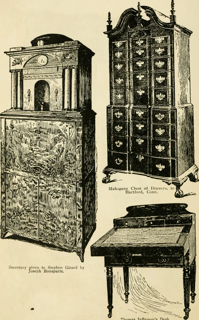 An illustration from How to know period styles in furniture; a brief history of furniture from the days of ancient Egypt to the present time, illustrated with over 300 typical examples and a brief description of each period, 1913, leaf 135