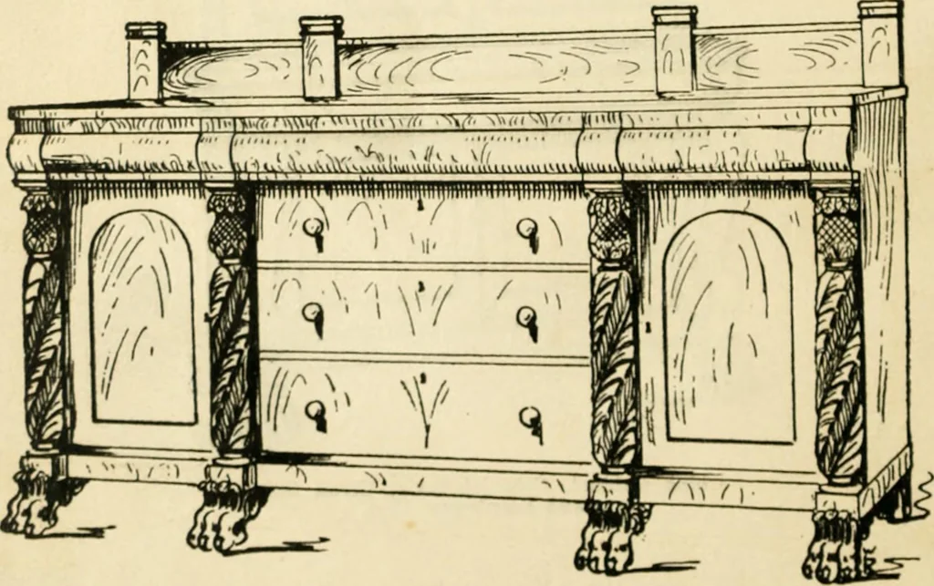An illustration from How to know period styles in furniture; a brief history of furniture from the days of ancient Egypt to the present time, illustrated with over 300 typical examples and a brief description of each period, 1913, leaf 141