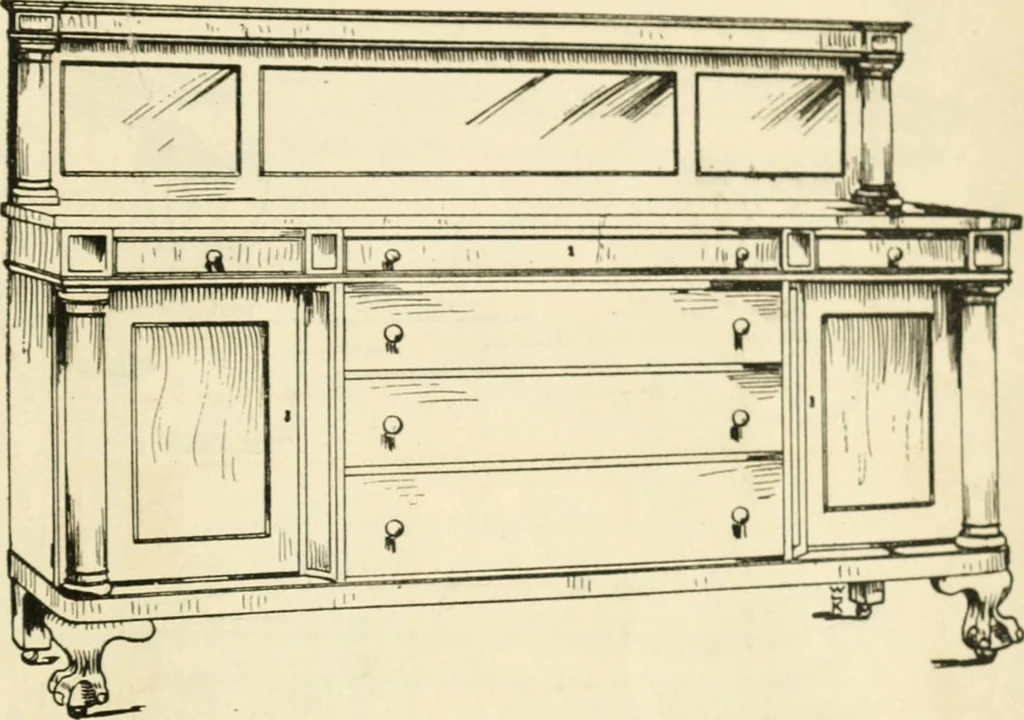An illustration from How to know period styles in furniture; a brief history of furniture from the days of ancient Egypt to the present time, illustrated with over 300 typical examples and a brief description of each period, 1913, leaf 142