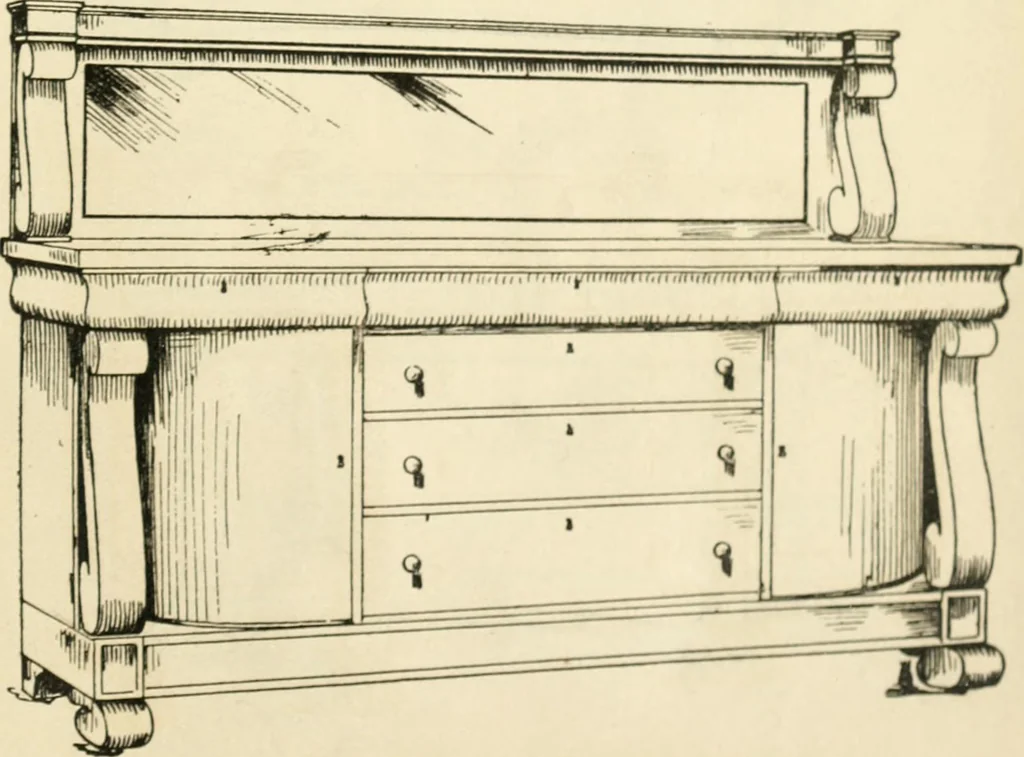 An illustration from How to know period styles in furniture; a brief history of furniture from the days of ancient Egypt to the present time, illustrated with over 300 typical examples and a brief description of each period, 1913, leaf 142