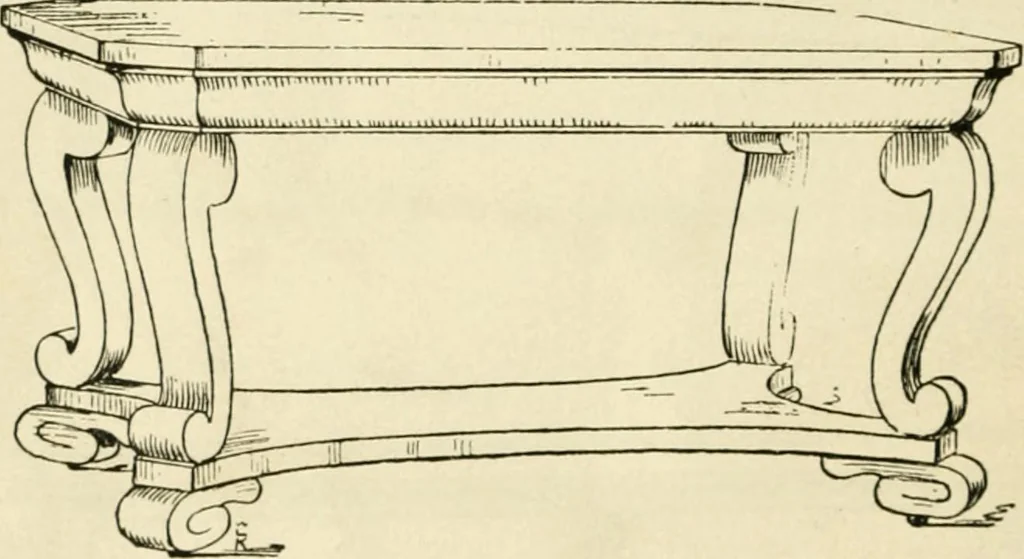An illustration from How to know period styles in furniture; a brief history of furniture from the days of ancient Egypt to the present time, illustrated with over 300 typical examples and a brief description of each period, 1913, leaf 143