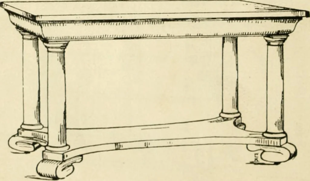 An illustration from How to know period styles in furniture; a brief history of furniture from the days of ancient Egypt to the present time, illustrated with over 300 typical examples and a brief description of each period, 1913, leaf 143