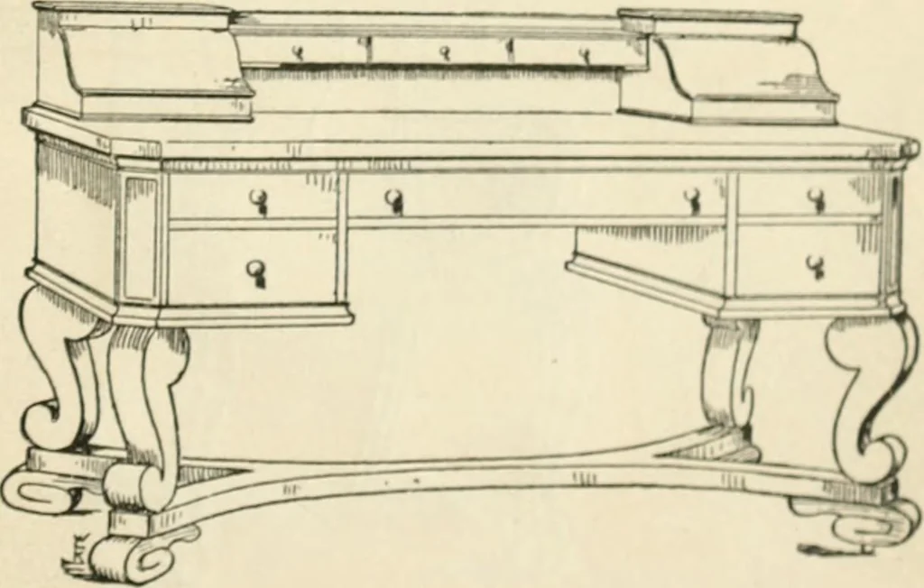 An illustration from How to know period styles in furniture; a brief history of furniture from the days of ancient Egypt to the present time, illustrated with over 300 typical examples and a brief description of each period, 1913, leaf 144
