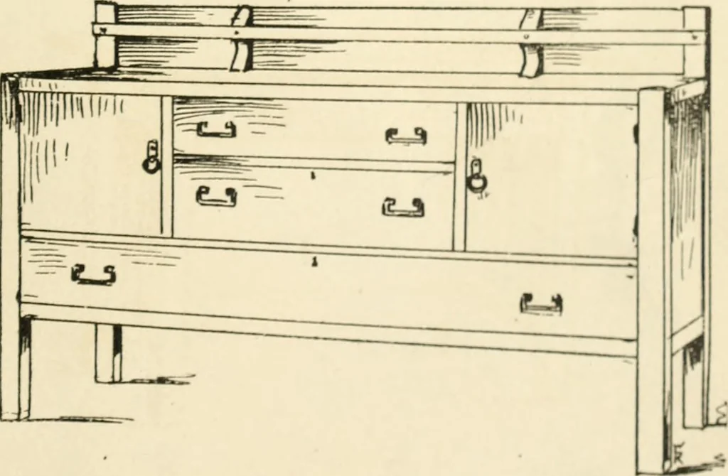 An illustration from How to know period styles in furniture; a brief history of furniture from the days of ancient Egypt to the present time, illustrated with over 300 typical examples and a brief description of each period, 1913, leaf 150