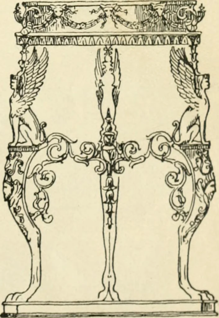 An illustration from How to know period styles in furniture; a brief history of furniture from the days of ancient Egypt to the present time, illustrated with over 300 typical examples and a brief description of each period, 1913, leaf 26