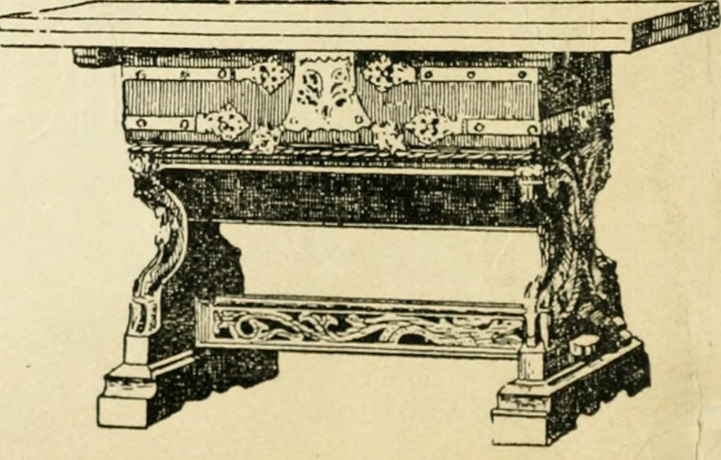 An illustration from How to know period styles in furniture; a brief history of furniture from the days of ancient Egypt to the present time, illustrated with over 300 typical examples and a brief description of each period, 1913, leaf 33