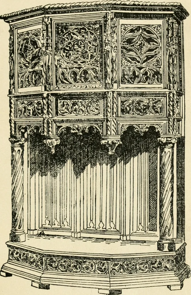 An illustration from How to know period styles in furniture; a brief history of furniture from the days of ancient Egypt to the present time, illustrated with over 300 typical examples and a brief description of each period, 1913, leaf 34