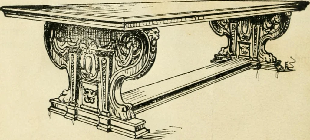 An illustration from How to know period styles in furniture; a brief history of furniture from the days of ancient Egypt to the present time, illustrated with over 300 typical examples and a brief description of each period, 1913, leaf 39
