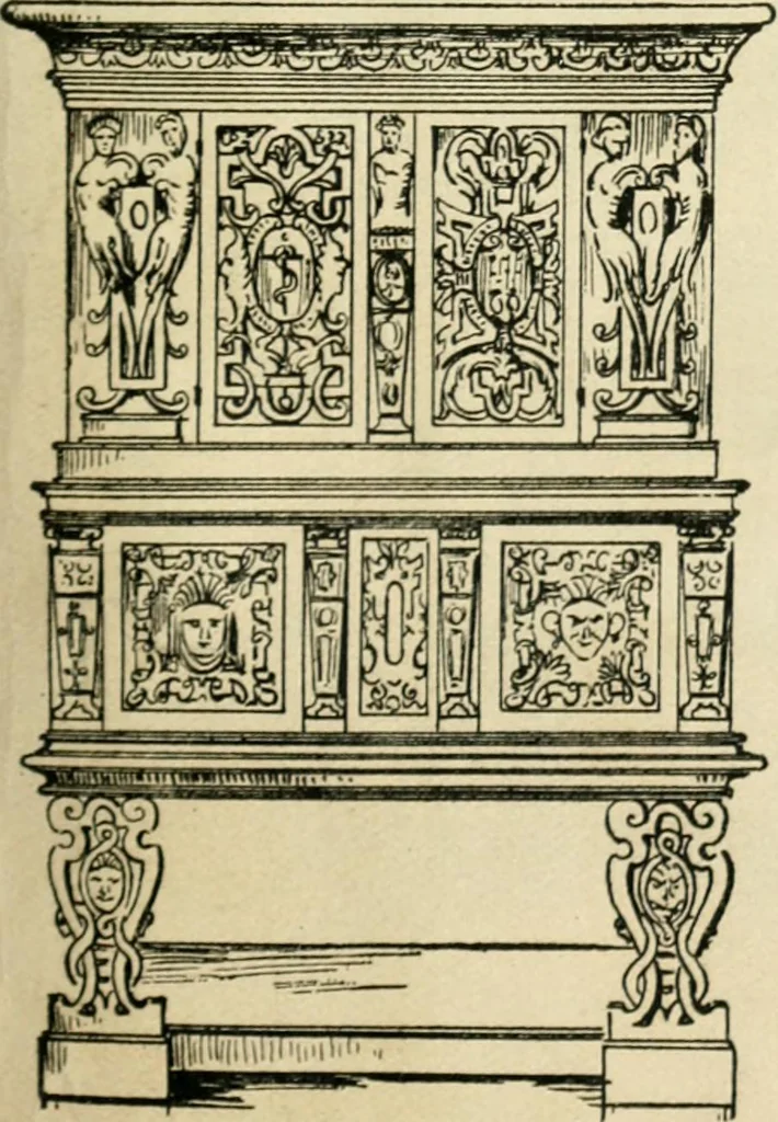 An illustration from How to know period styles in furniture; a brief history of furniture from the days of ancient Egypt to the present time, illustrated with over 300 typical examples and a brief description of each period, 1913, leaf 46