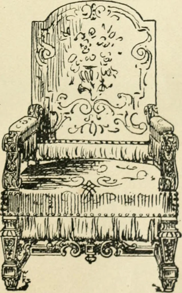An illustration from How to know period styles in furniture; a brief history of furniture from the days of ancient Egypt to the present time, illustrated with over 300 typical examples and a brief description of each period, 1913, leaf 50
