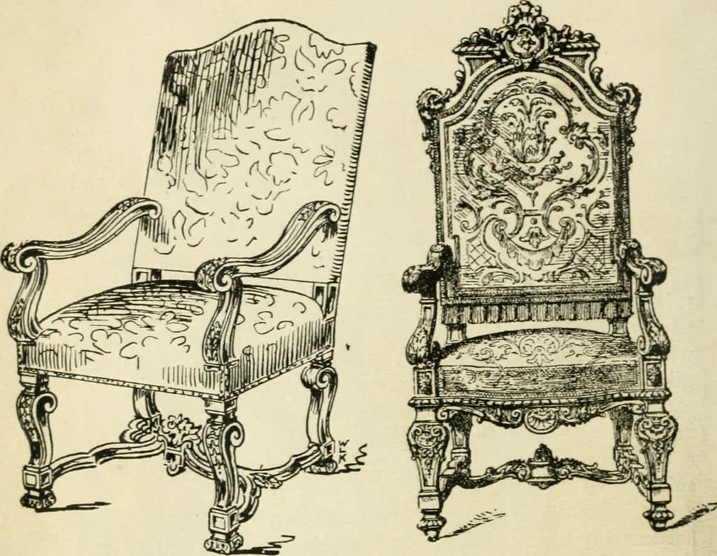 An illustration from How to know period styles in furniture; a brief history of furniture from the days of ancient Egypt to the present time, illustrated with over 300 typical examples and a brief description of each period, 1913, leaf 51