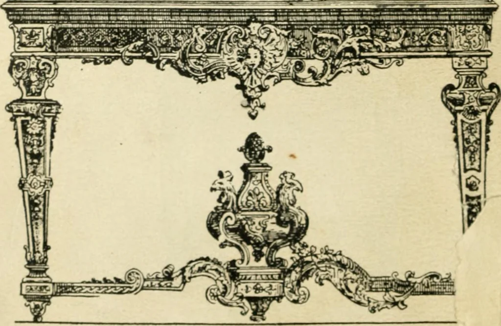 An illustration from How to know period styles in furniture; a brief history of furniture from the days of ancient Egypt to the present time, illustrated with over 300 typical examples and a brief description of each period, 1913, leaf 51