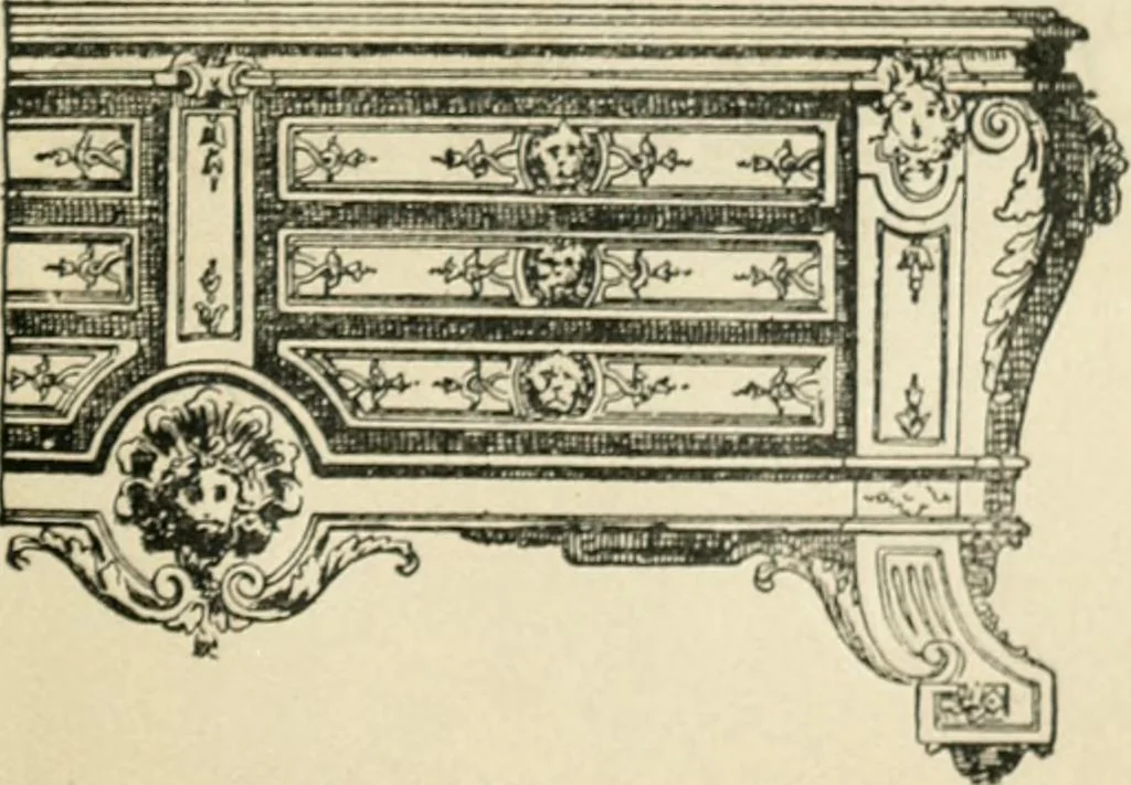 An illustration from How to know period styles in furniture; a brief history of furniture from the days of ancient Egypt to the present time, illustrated with over 300 typical examples and a brief description of each period, 1913, leaf 54