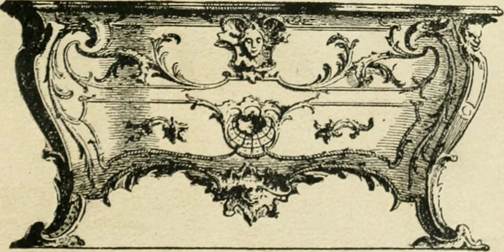 An illustration from How to know period styles in furniture; a brief history of furniture from the days of ancient Egypt to the present time, illustrated with over 300 typical examples and a brief description of each period, 1913, leaf 56