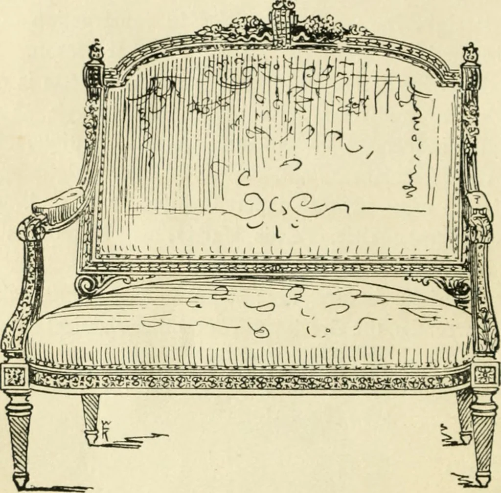 An illustration from How to know period styles in furniture; a brief history of furniture from the days of ancient Egypt to the present time, illustrated with over 300 typical examples and a brief description of each period, 1913, leaf 61