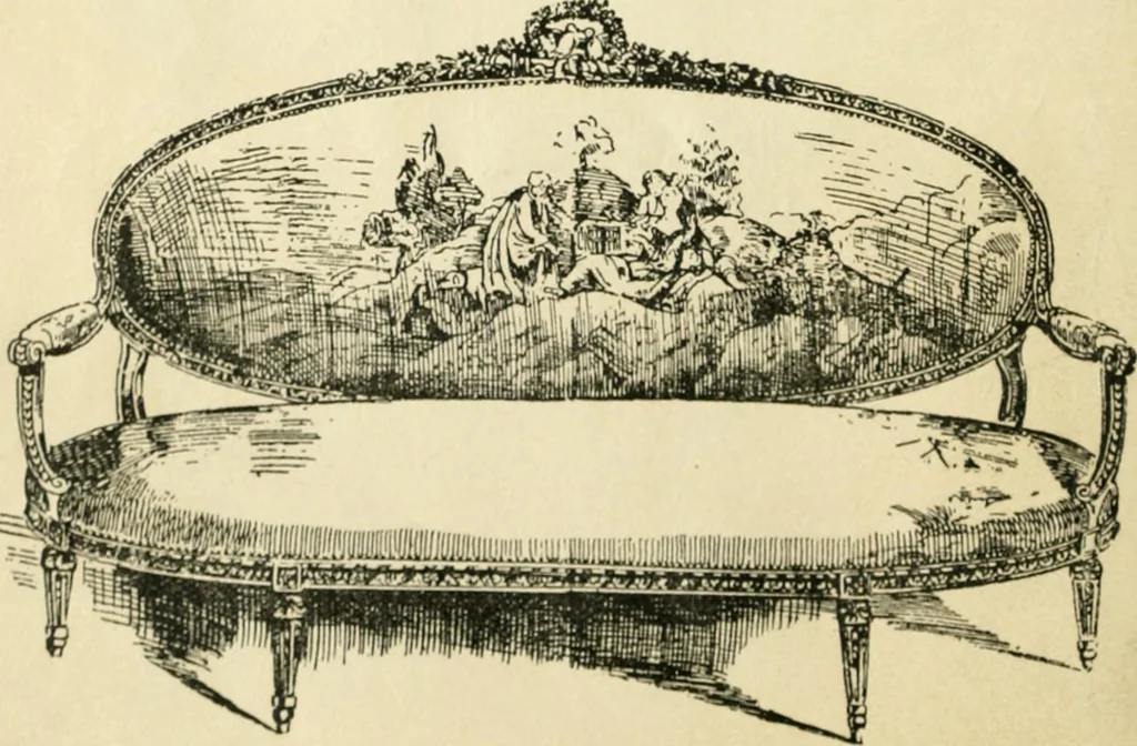 An illustration from How to know period styles in furniture; a brief history of furniture from the days of ancient Egypt to the present time, illustrated with over 300 typical examples and a brief description of each period, 1913, leaf 61
